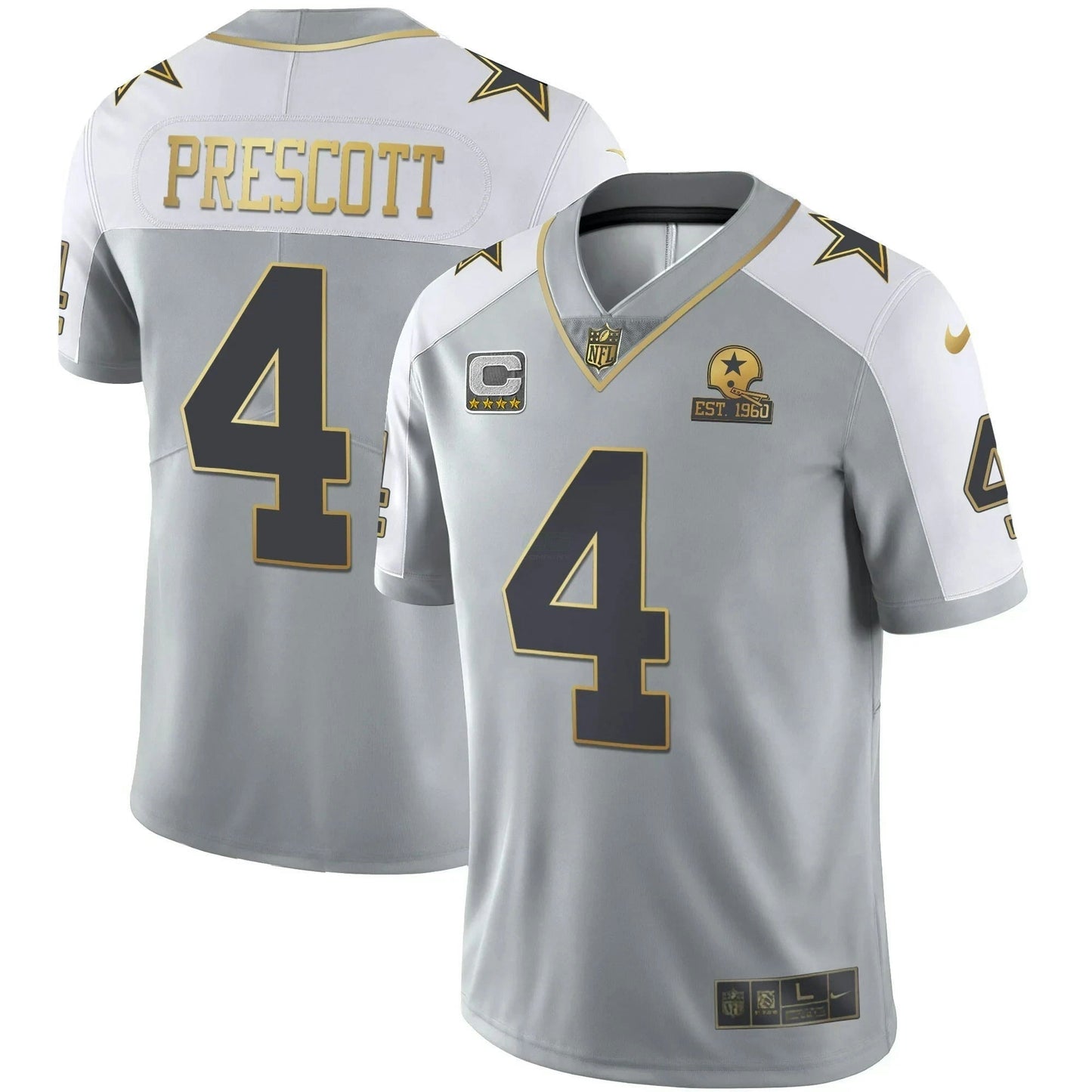 Camisa NFL Men’s Cinza Dourada Vapor Est 1960 Patch - Cinza Dourada