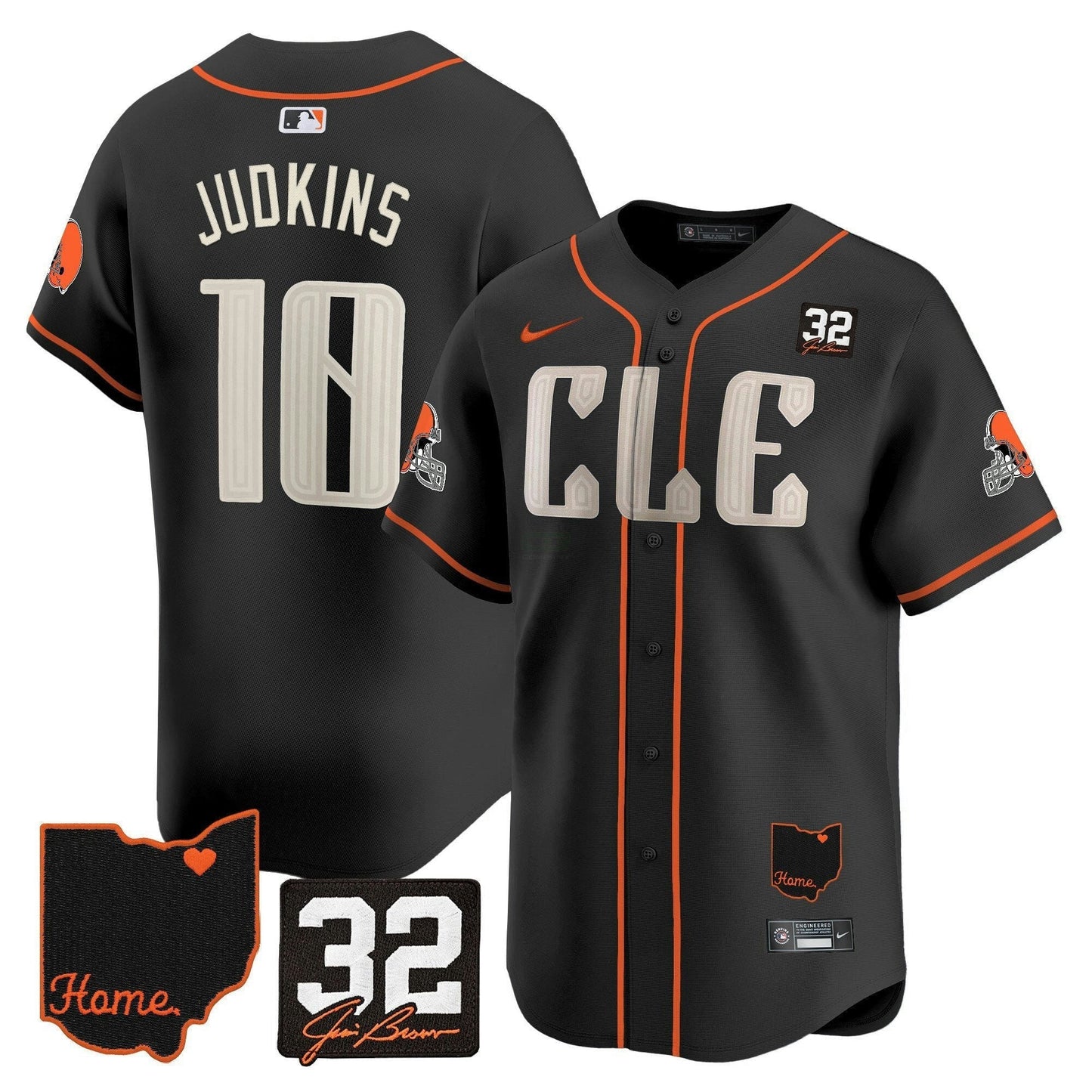 Camisa NFL Men’s Cleveland 2025 Jim Brown Memorial & Home Patch Vapor Premier Limited Jersey