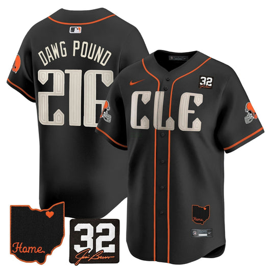 Camisa NFL Men’s Cleveland 2025 Jim Brown Memorial & Home Patch Vapor Premier Limited Jersey