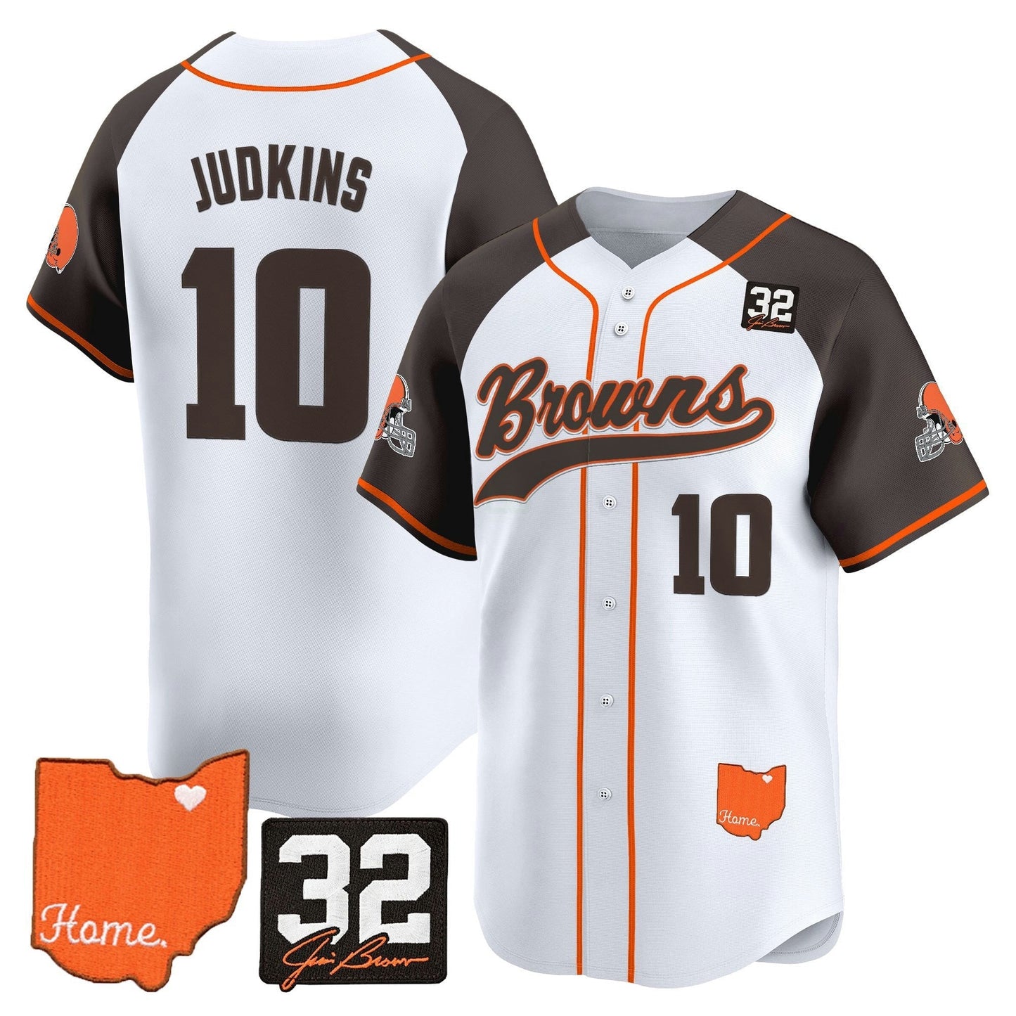 Camisa NFL Men’s Cleveland ‘#32 Jim Brown Memorial & Home Patch’ Vapor Jersey