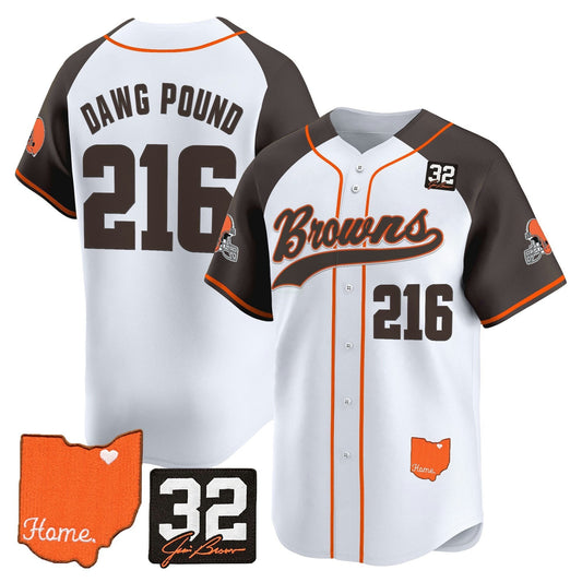 Camisa NFL Men’s Cleveland ‘#32 Jim Brown Memorial & Home Patch’ Vapor Jersey
