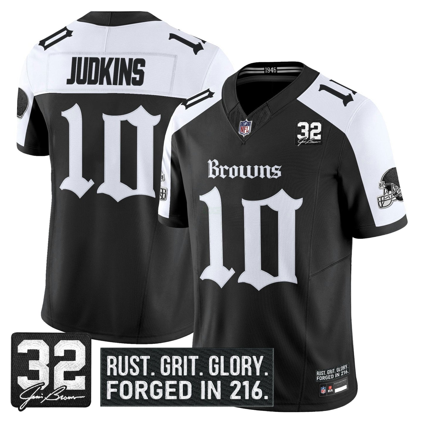 Camisa NFL Men’s Cleveland ‘Gothic Dawg Shadows Drop’ Vapor Limited Jersey