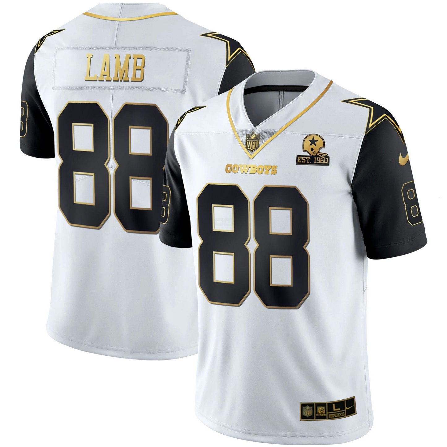 Camisa NFL Men’s Color Rush Vapor Preta & Branca Dourada Limited