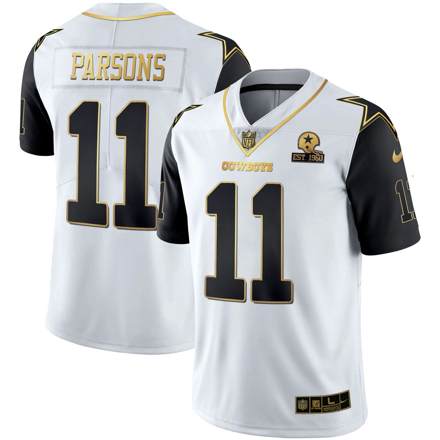 Camisa NFL Men’s Color Rush Vapor Preta & Branca Dourada Limited