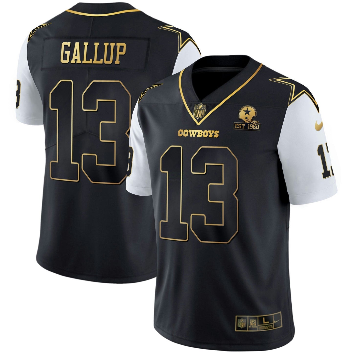 Camisa NFL Men’s Color Rush Vapor Preta & Branca Dourada Limited