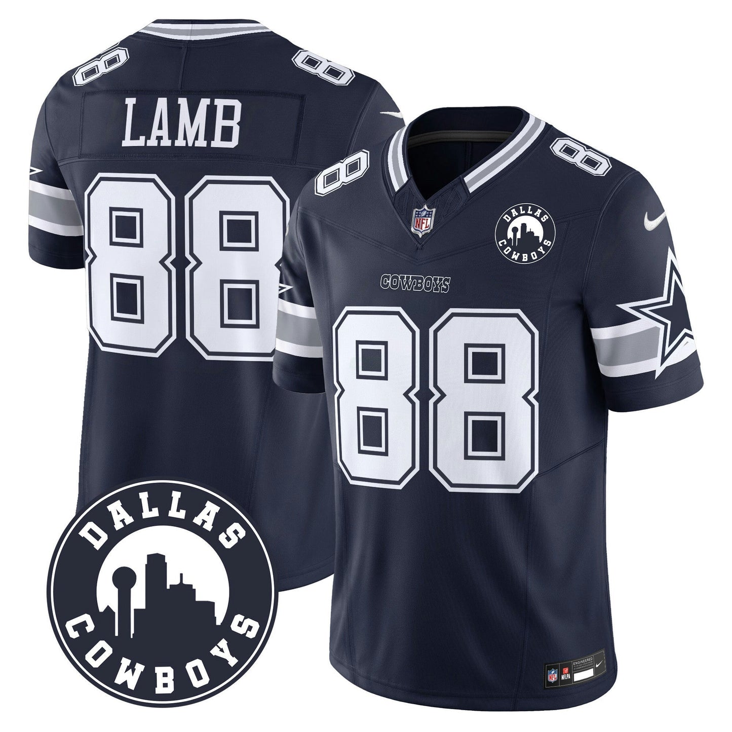 Camisa NFL Men’s “Dallas City” Patch Vapor Limited Jersey
