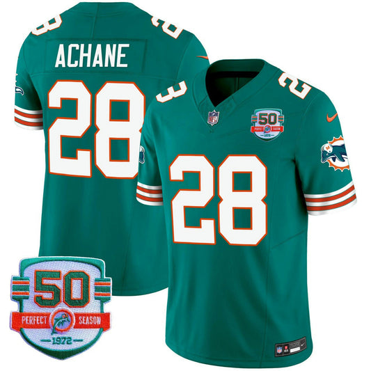 Camisa NFL Men’s De’Von Achane #28 Throwback Vapor Jersey V2 - Água
