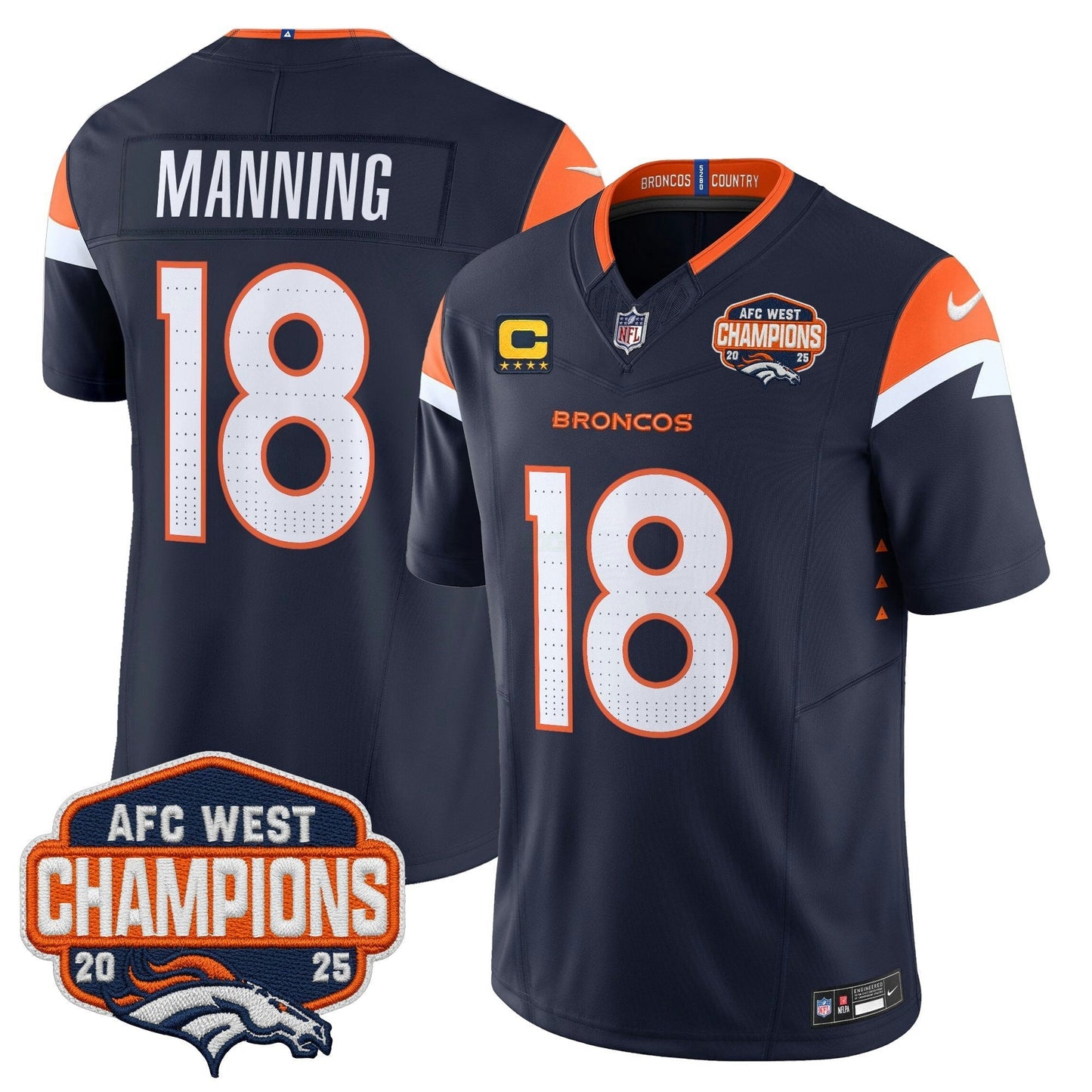 Camisa NFL Men’s Denver 2025 AFC West Division Champions Vapor Limited Jersey