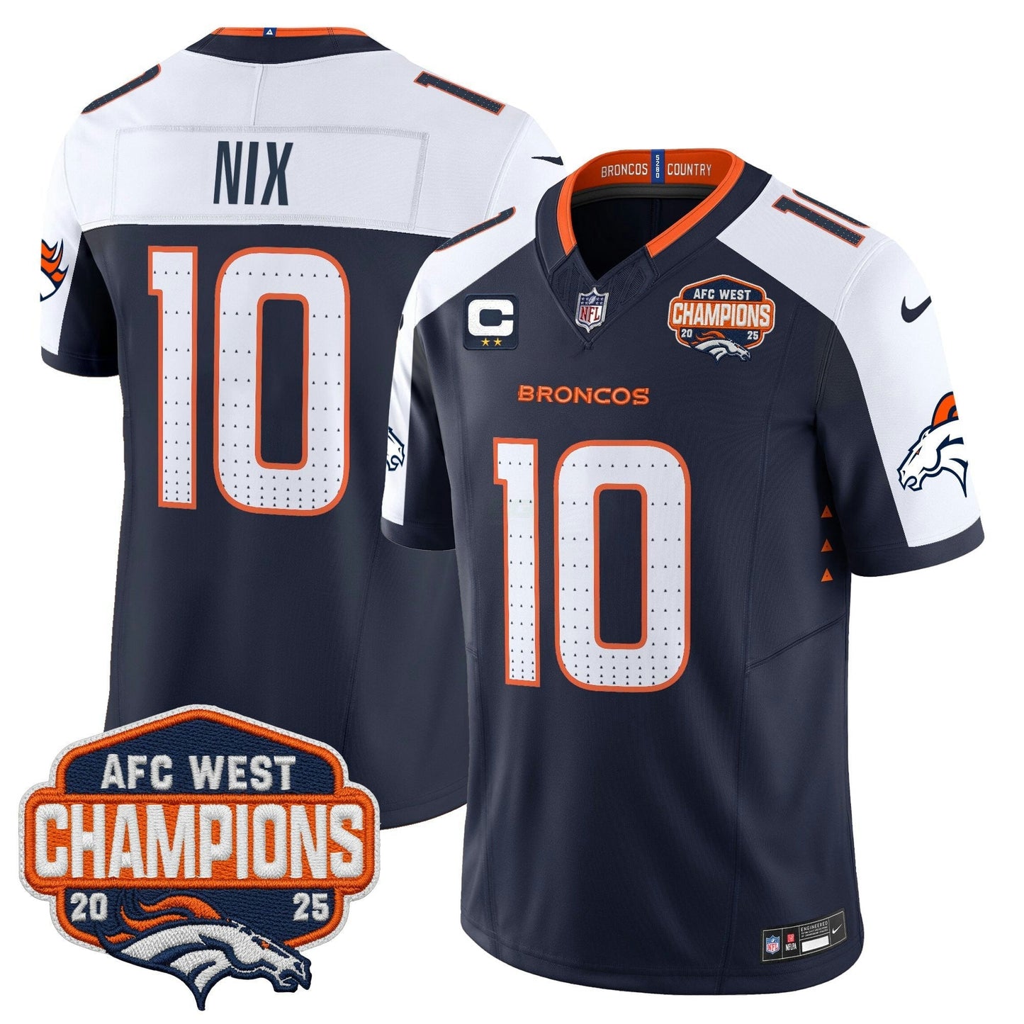 Camisa NFL Men’s Denver 2025 AFC West Division Champions Vapor Limited Jersey