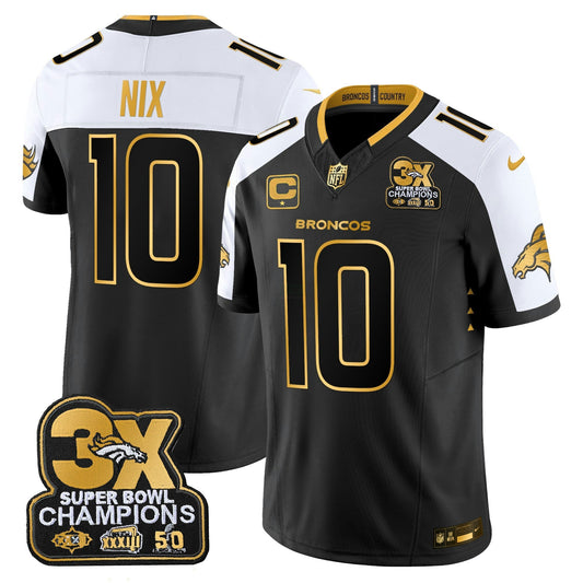 Camisa NFL Men’s Denver 3-Time Champions Patch Dourada Vapor Limited Jersey