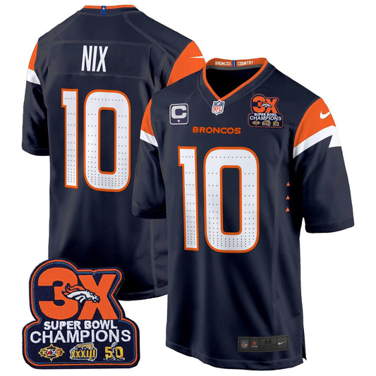 Camisa NFL Men’s Denver 3-Time Champions Patch Game Jersey – Al Stitched