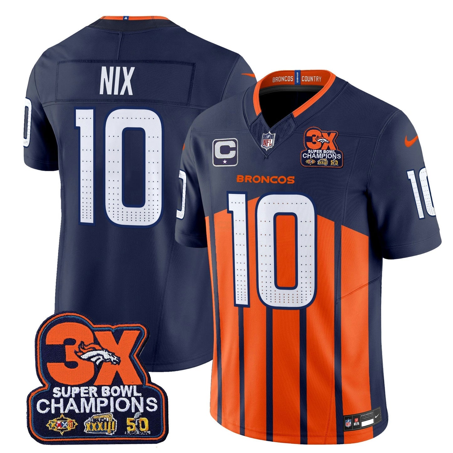 Camisa NFL Men’s Denver 3-Time Champions Patch Vapor Limited Jersey V2