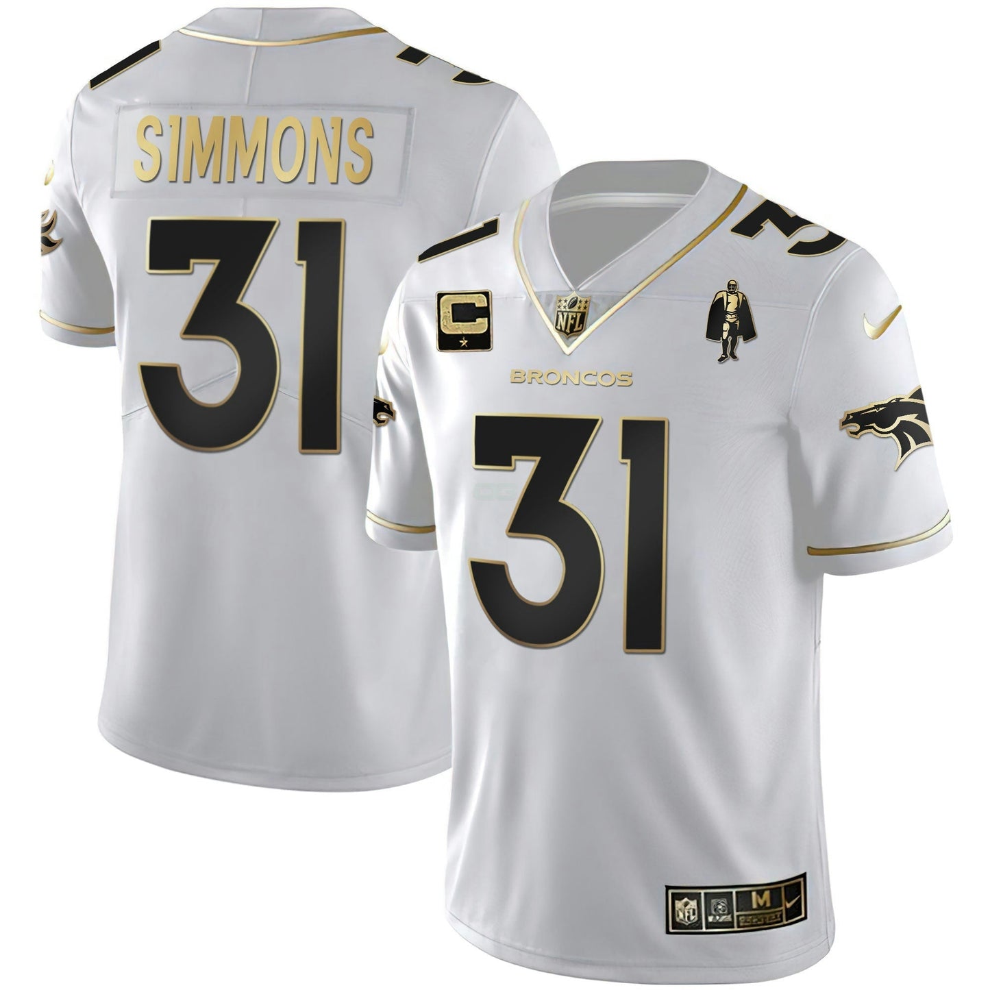 Camisa NFL Men’s Denver Branca Dourada and Preta Dourada Jersey