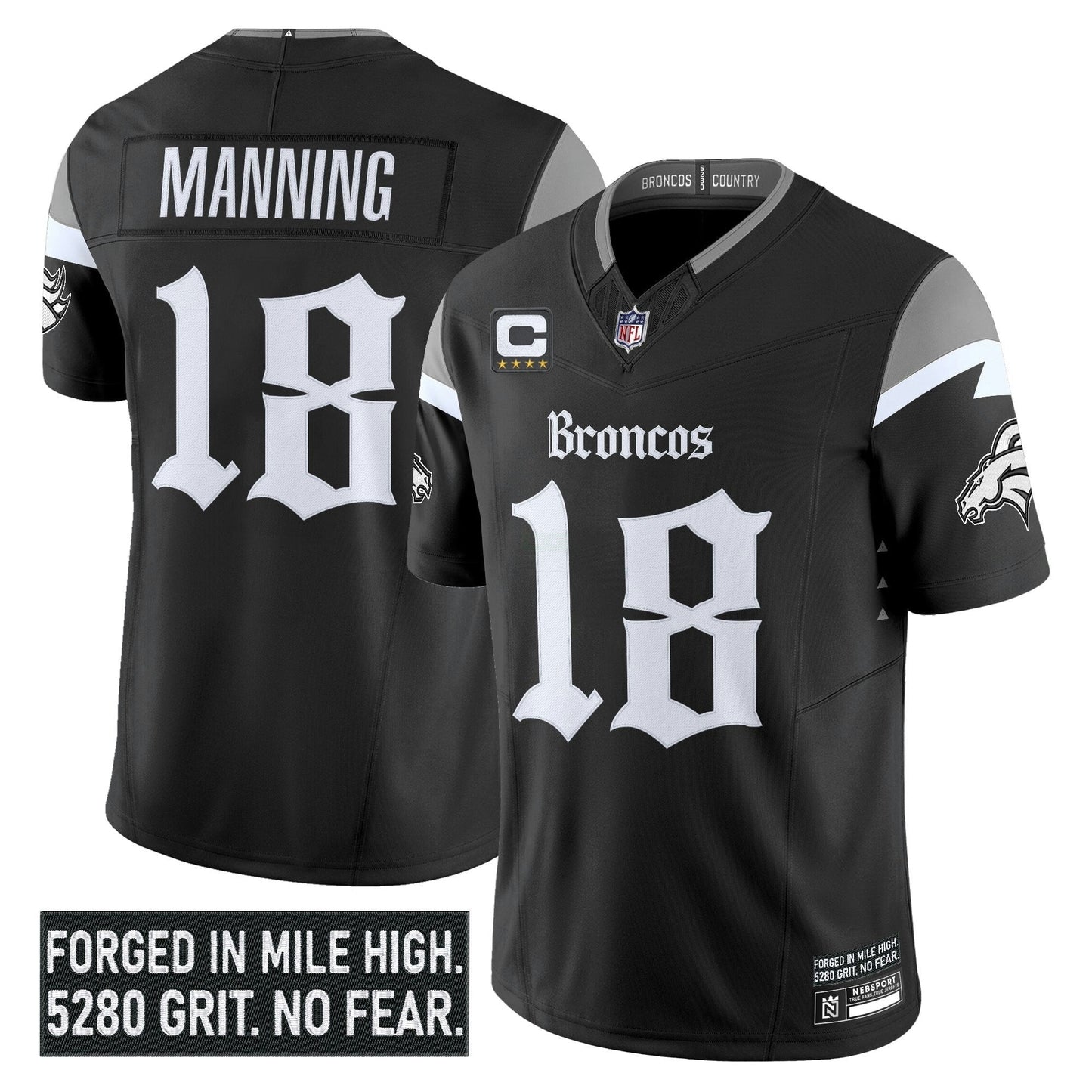 Camisa NFL Men’s Denver ‘Gothic Mile High Shadows Edition’ Vapor Limited Jersey