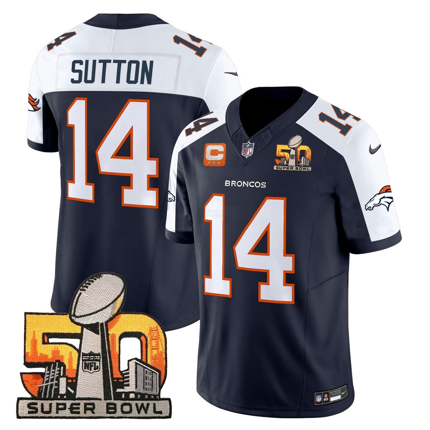 Camisa NFL Men’s Denver Super Bowl 50 Patch Vapor Limited Jersey