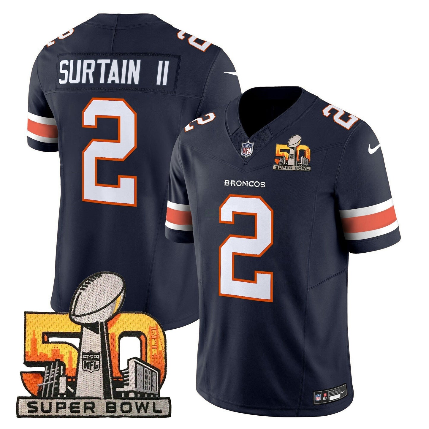 Camisa NFL Men’s Denver Super Bowl 50 Patch Vapor Limited Jersey