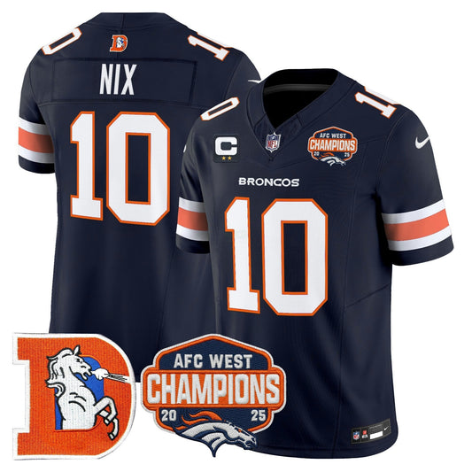 Camisa NFL Men’s Denver Throwback Vapor Limited Jersey – 2025 AFC West Division Champions Patch