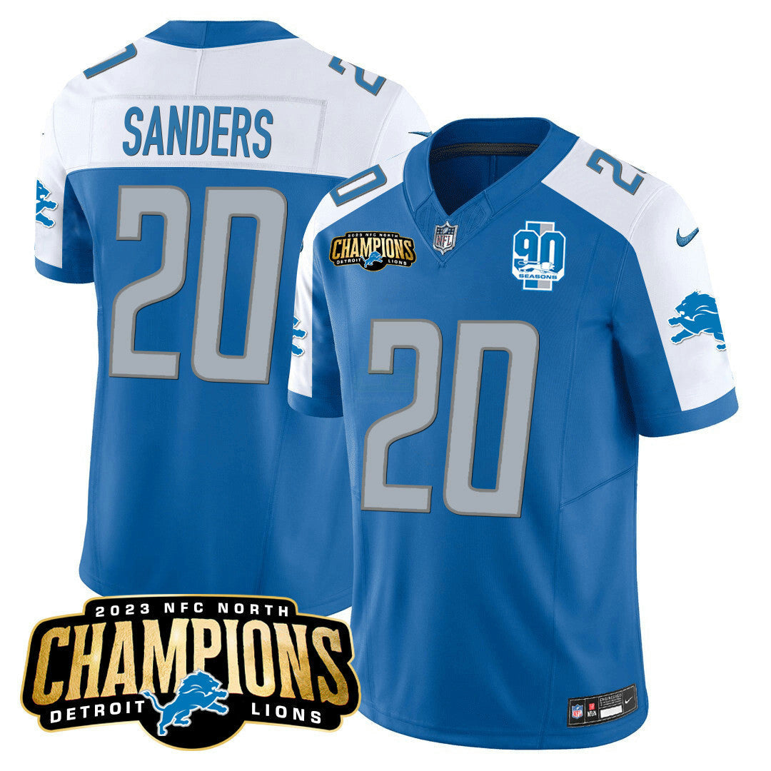 Camisa NFL Men’s Detroit 2023 NFC North Champions Patch Vapor Jersey V2