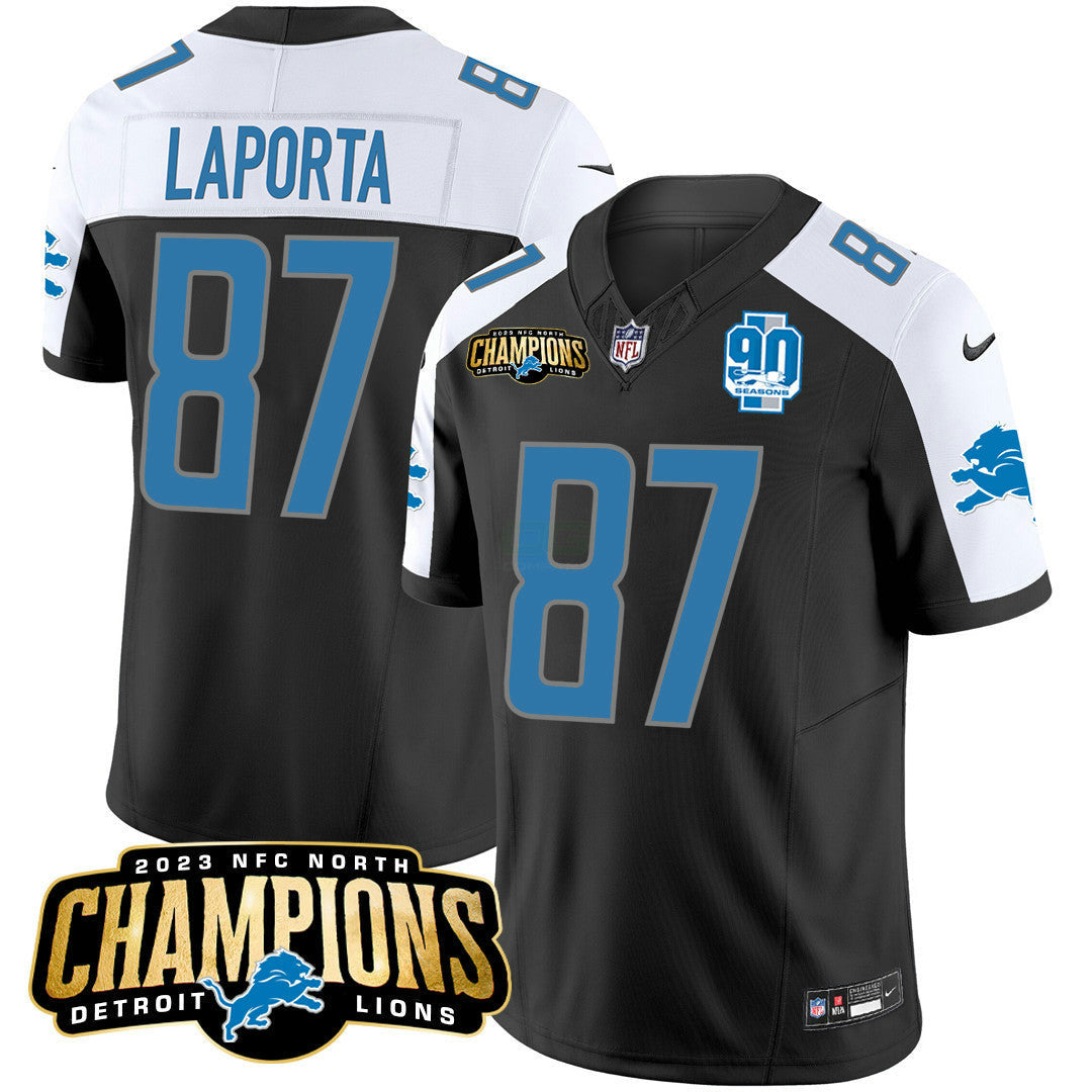 Camisa NFL Men’s Detroit 2023 NFC North Champions Patch Vapor Jersey V2