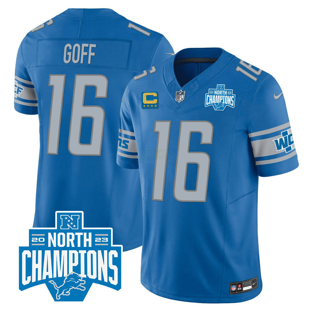 Camisa NFL Men’s Detroit 2023 NFC North Division Champions Patch Vapor Jersey