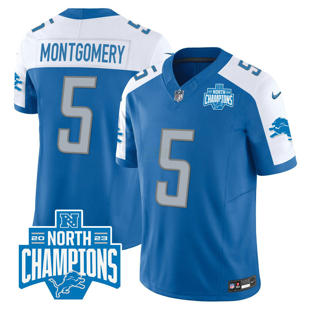 Camisa NFL Men’s Detroit 2023 NFC North Division Champions Patch Vapor Jersey