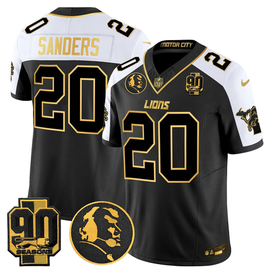 Camisa NFL Men’s Detroit 2024 90th & John Madden Patch Dourada Vapor Limited Jersey