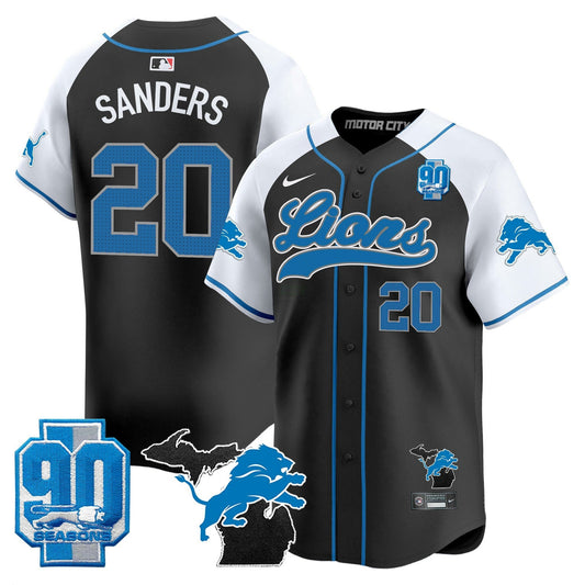 Camisa NFL Men’s Detroit 2024 Michigan & 90th Season Patch Dourada Jersey