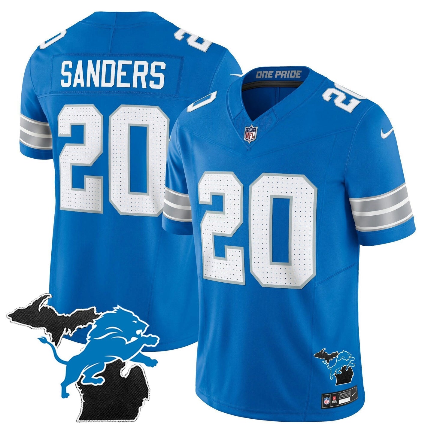Camisa NFL Men’s Detroit 2024 Michigan Patch Vapor Limited Jersey