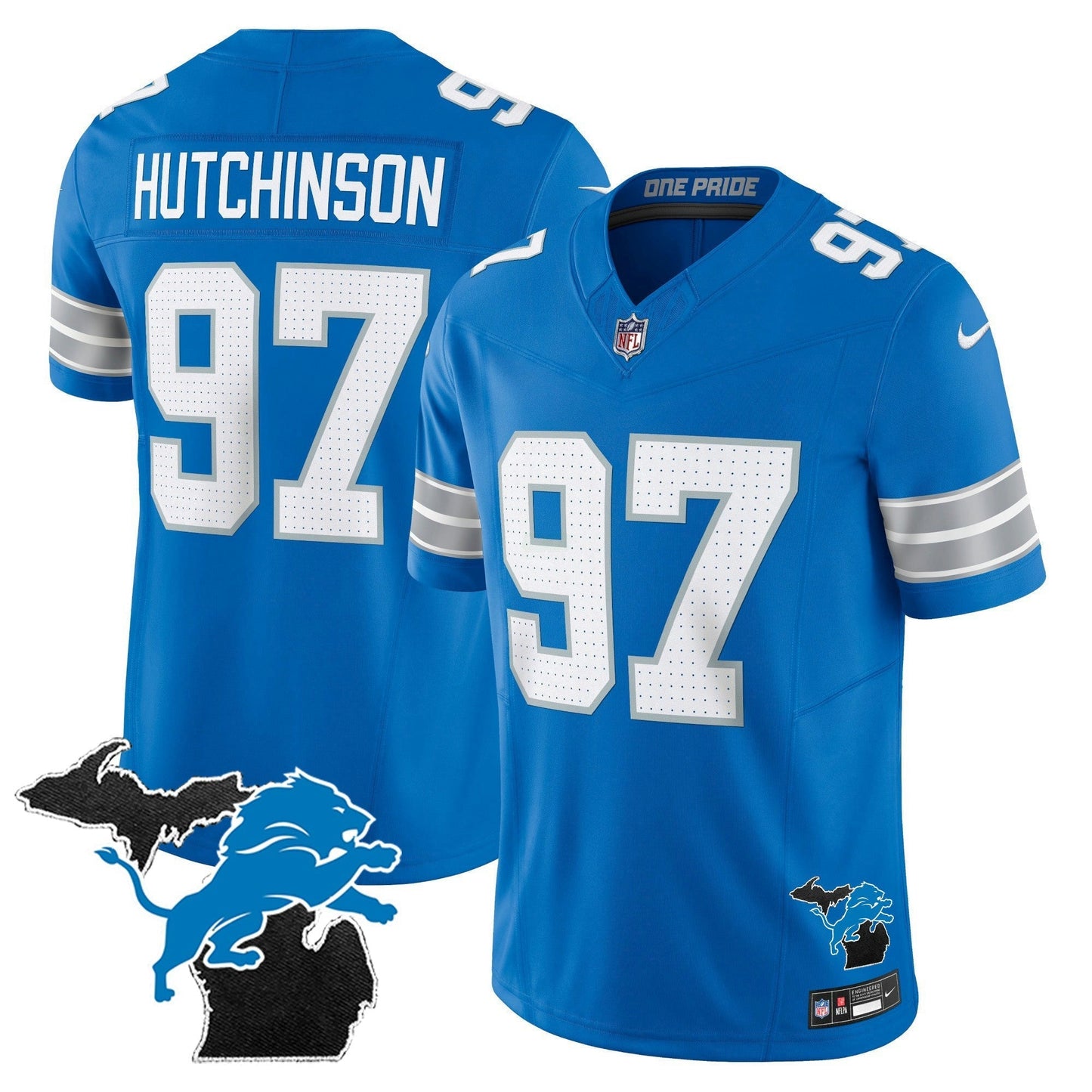 Camisa NFL Men’s Detroit 2024 Michigan Patch Vapor Limited Jersey
