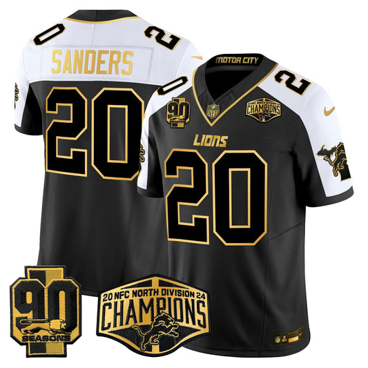Camisa NFL Men’s Detroit 2024 NFC North Division Champions Patch Dourada Vapor Limited Jersey