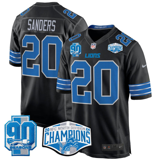 Camisa NFL Men’s Detroit 2024 NFC North Division Champions Patch Game Jersey