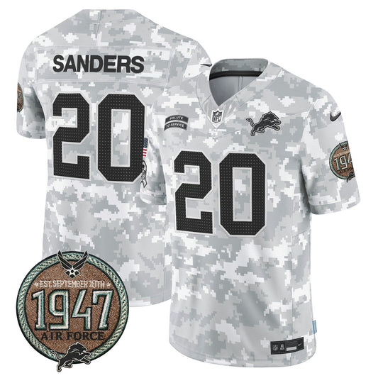 Camisa NFL Men’s Detroit 2024 Salute to Service Establishment Year Patch Vapor Limited Jersey