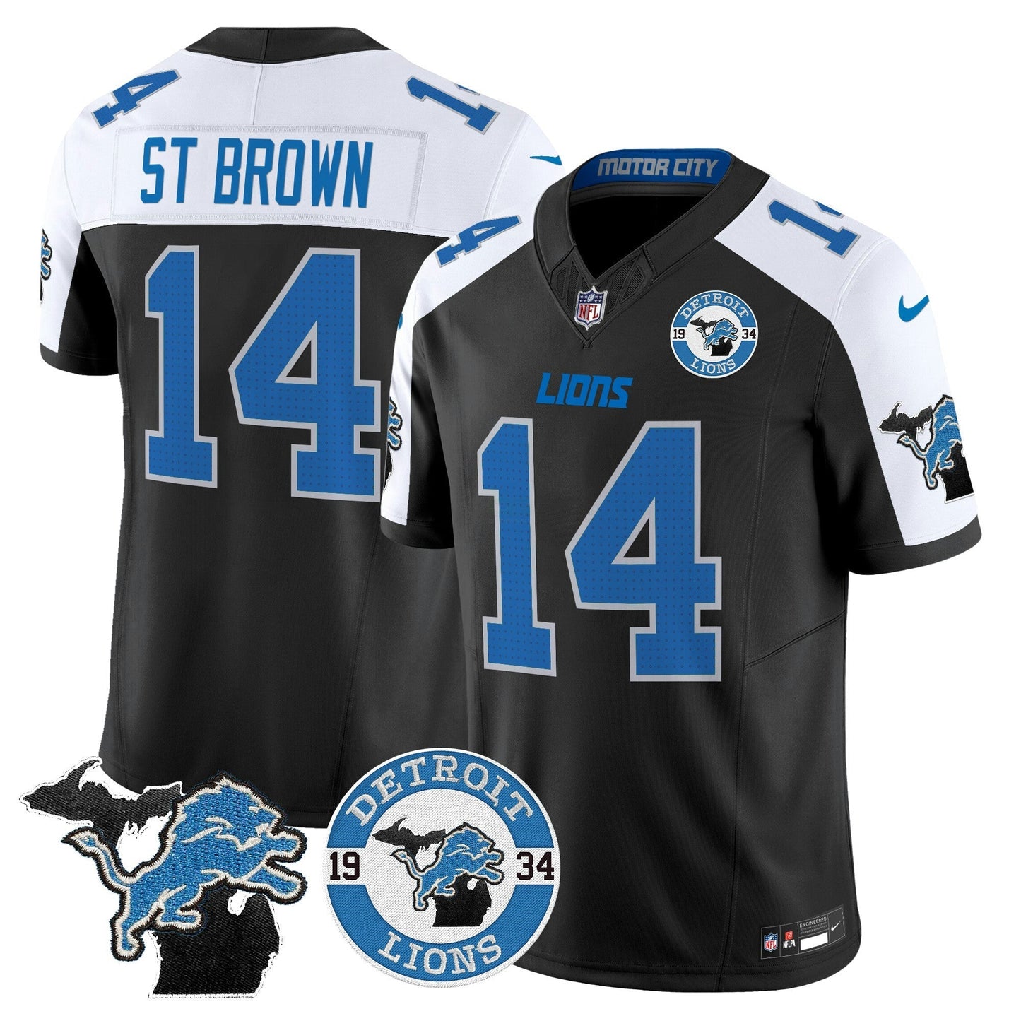 Camisa NFL Men’s Detroit 2024 Vapor Limited Jersey – Est. 1934 Patch