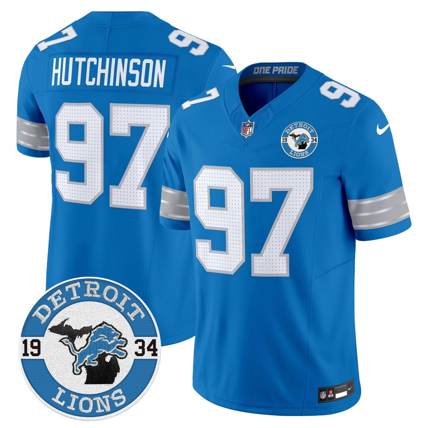 Camisa NFL Men’s Detroit 2024 Vapor Limited Jersey – Est. 1934 Patch