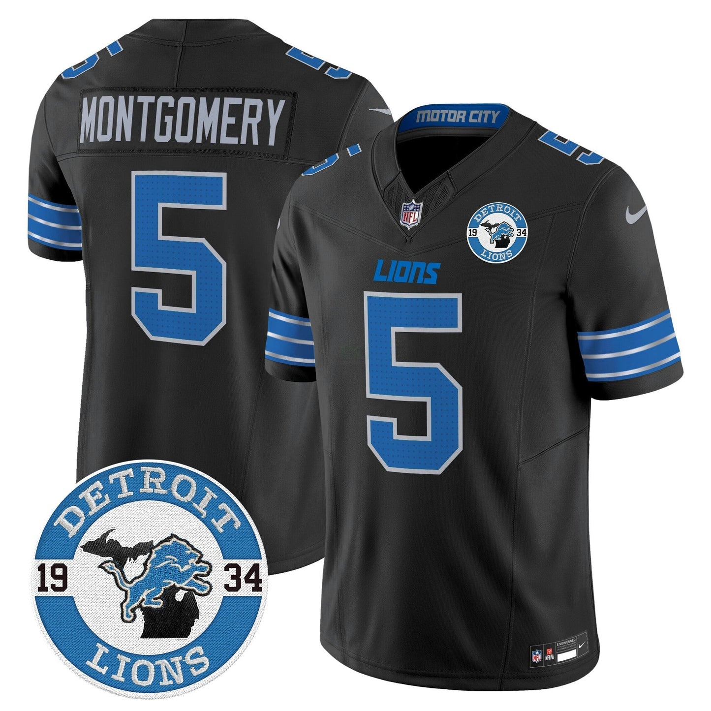 Camisa NFL Men’s Detroit 2024 Vapor Limited Jersey – Est. 1934 Patch