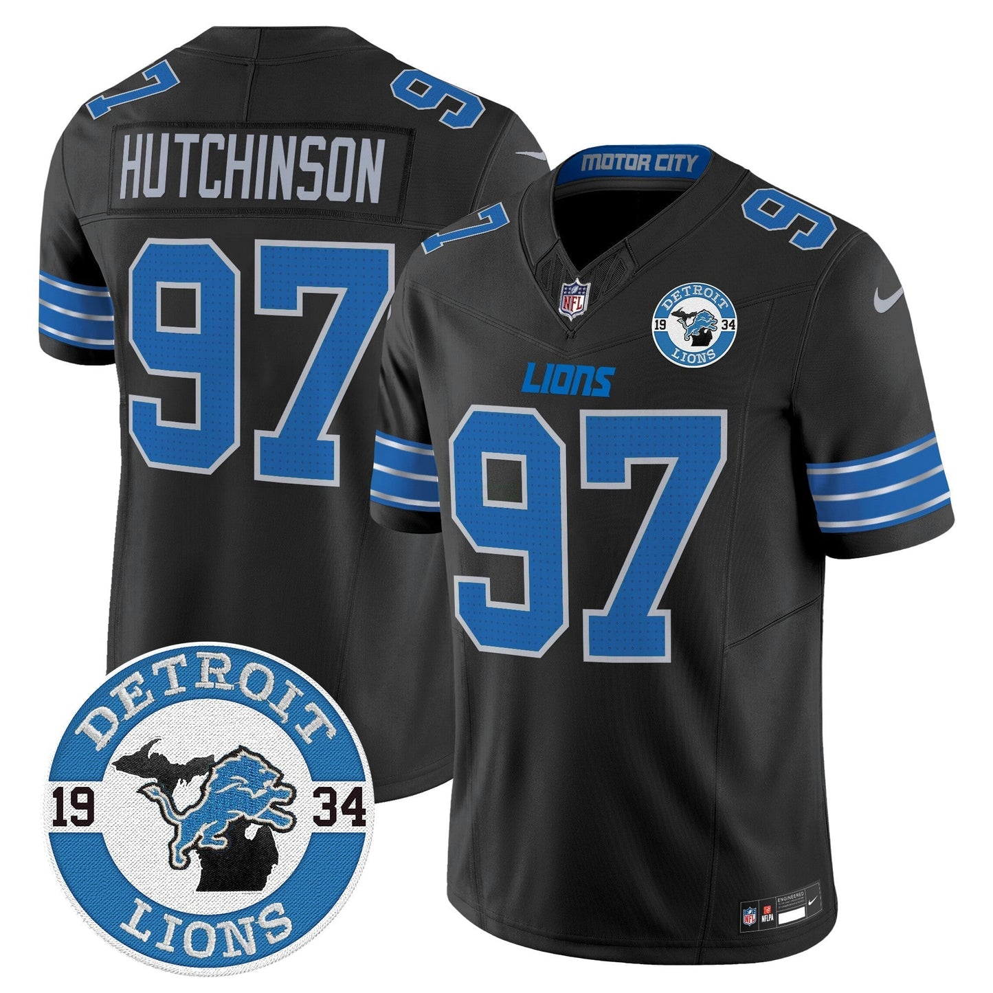 Camisa NFL Men’s Detroit 2024 Vapor Limited Jersey – Est. 1934 Patch