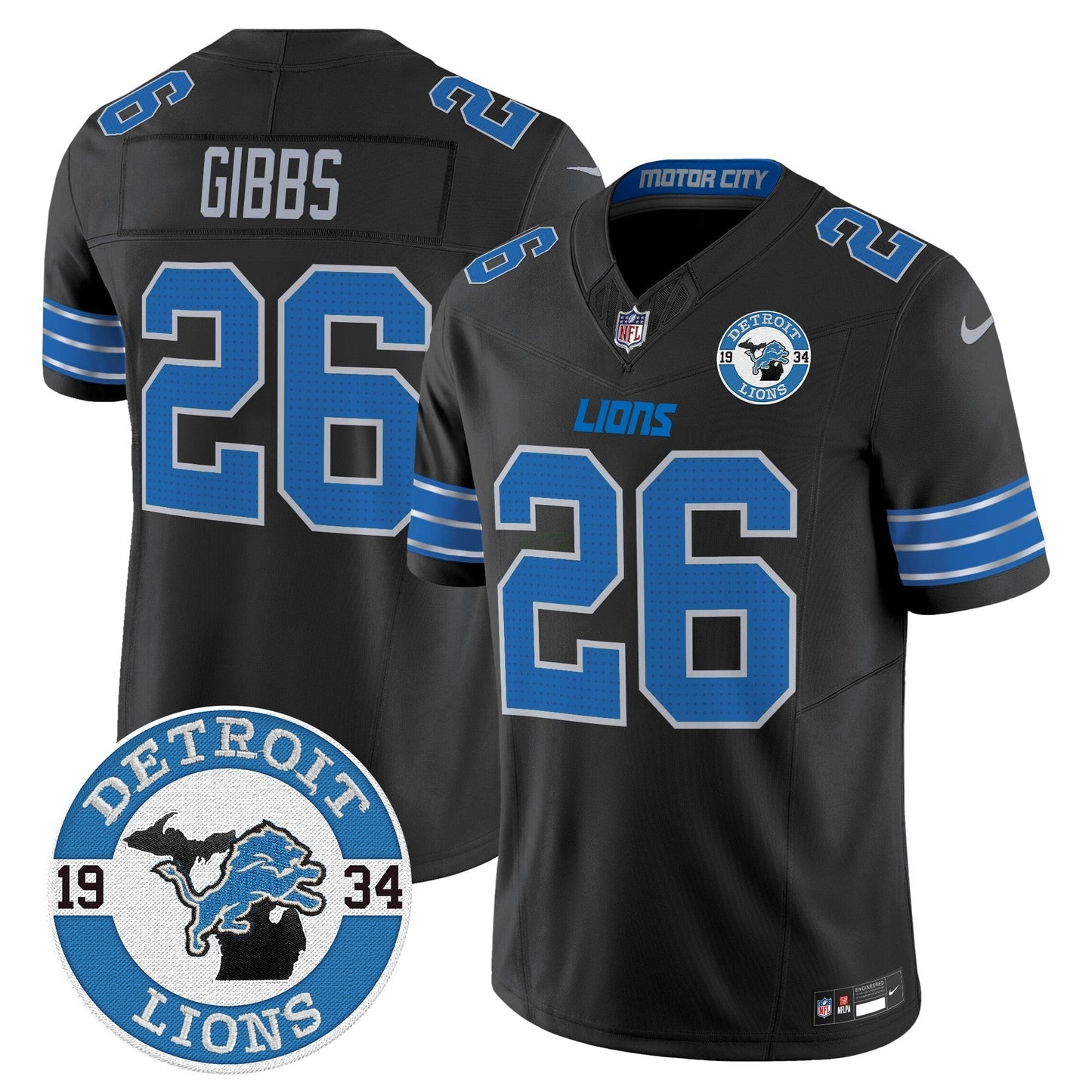 Camisa NFL Men’s Detroit 2024 Vapor Limited Jersey – Est. 1934 Patch