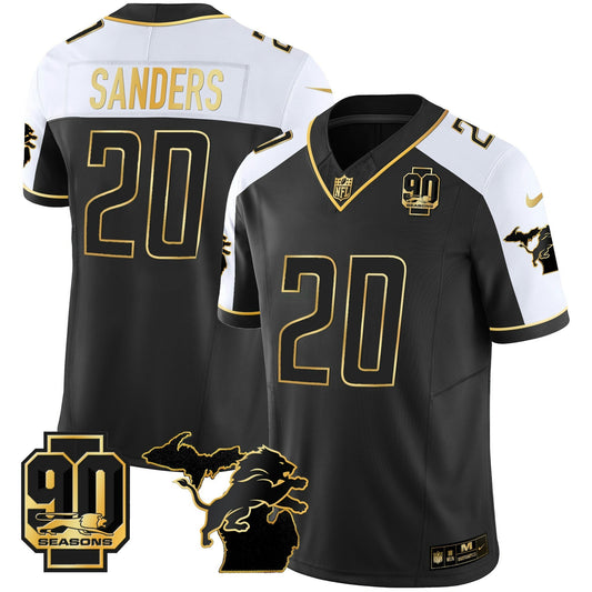 Camisa NFL Men’s Detroit 90th Year & Michigan Patch Dourada Vapor Jersey