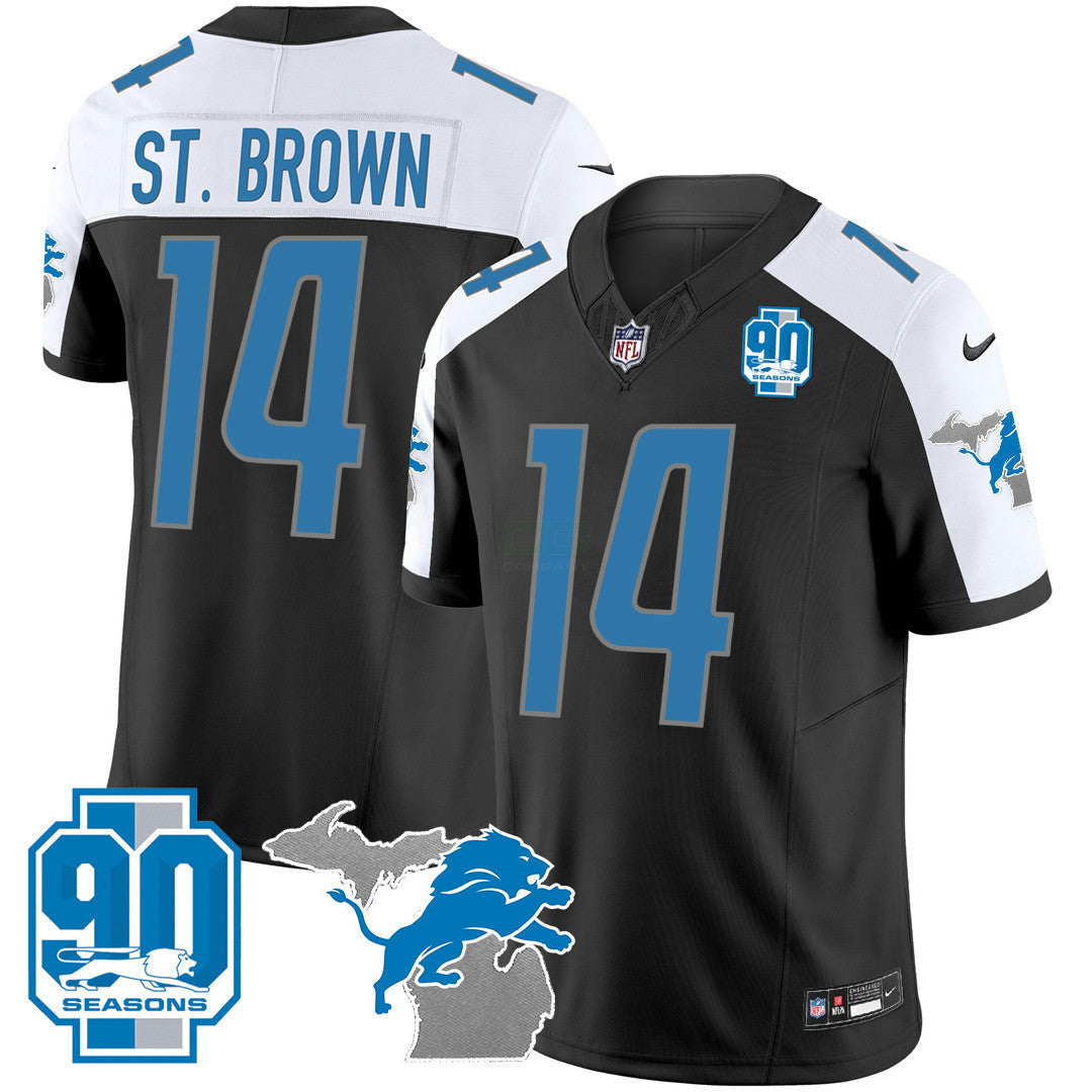 Camisa NFL Men’s Detroit 90th Year & Michigan Patch Vapor Jersey