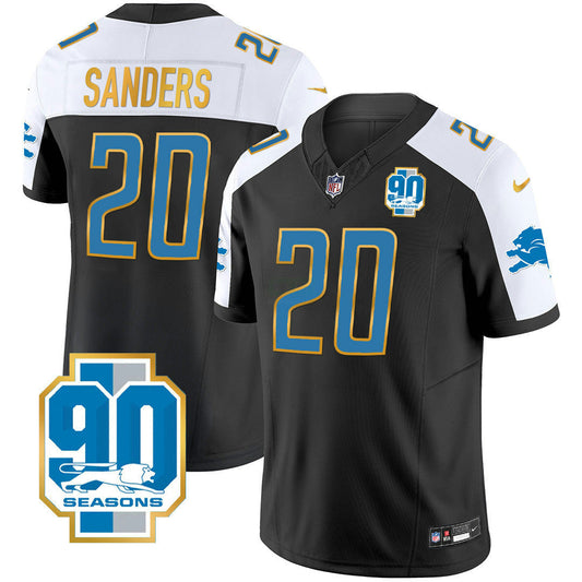 Camisa NFL Men’s Detroit 90th Year Patch Dourada Trim Jersey
