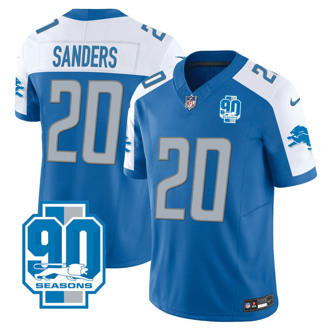 Camisa NFL Detroit Lions Men’s Detroit 90th Year Patch Jersey - Preta Alternativa