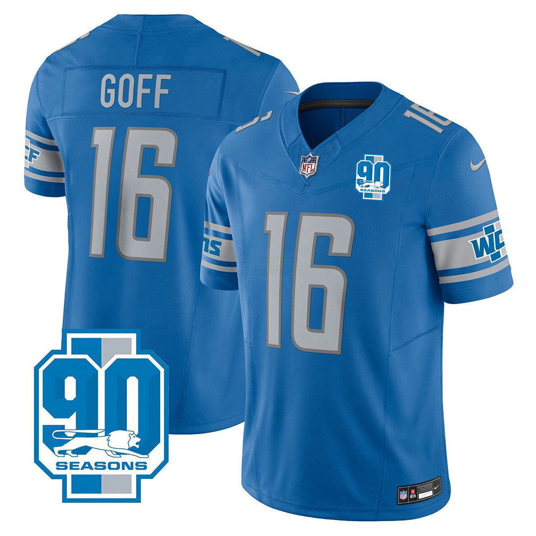 Camisa NFL Detroit Lions Men’s Detroit 90th Year Patch Jersey - Preta Alternativa