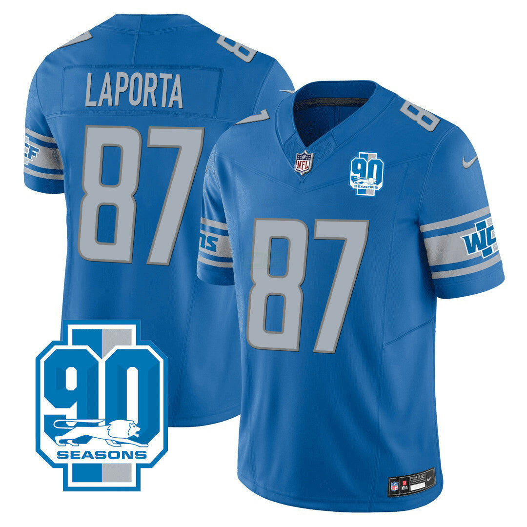 Camisa NFL Detroit Lions Men’s Detroit 90th Year Patch Jersey - Preta Alternativa