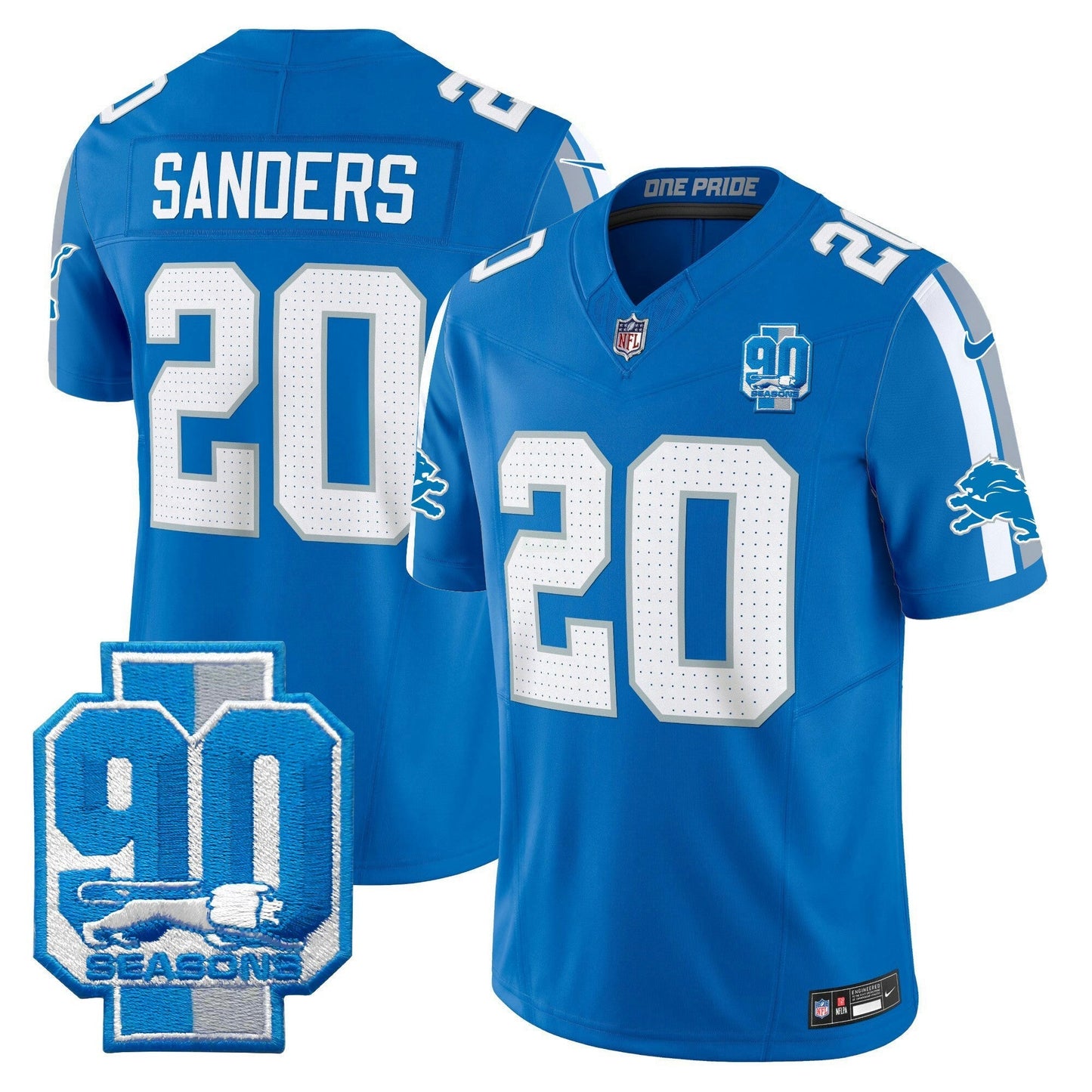 Camisa NFL Men’s Detroit 90th Year Patch Vapor Limited Jersey