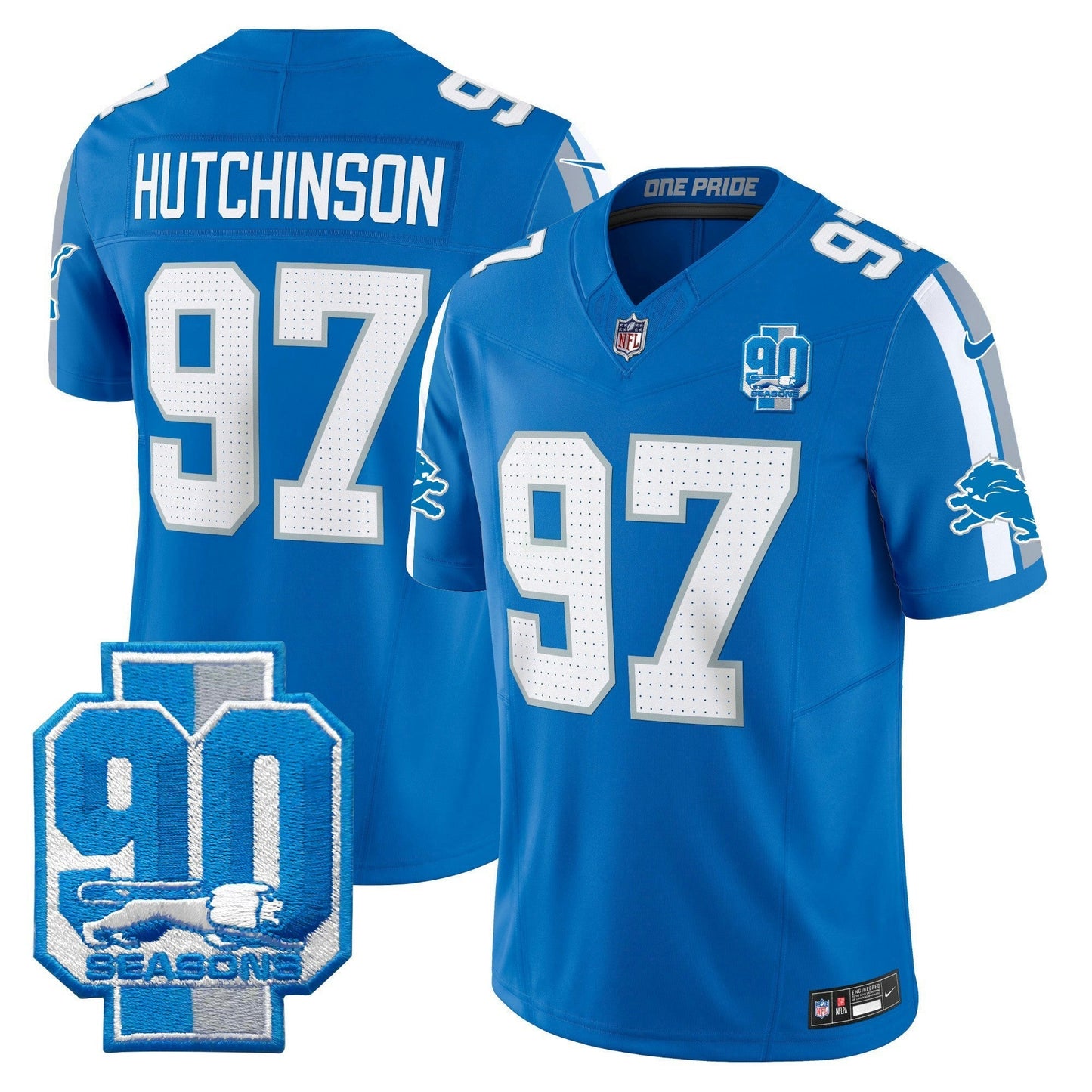 Camisa NFL Men’s Detroit 90th Year Patch Vapor Limited Jersey