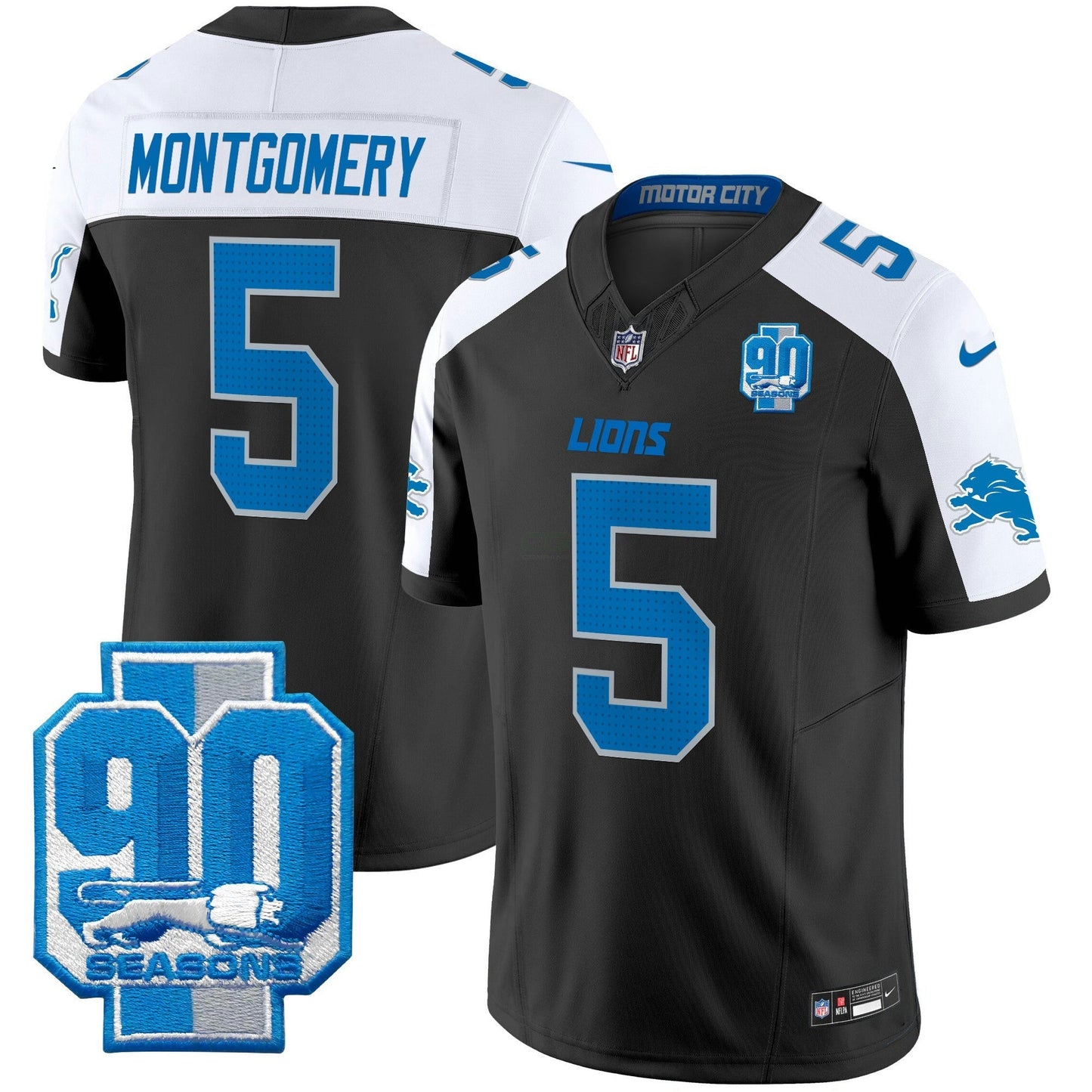 Camisa NFL Men’s Detroit 90th Year Patch Vapor Limited Jersey