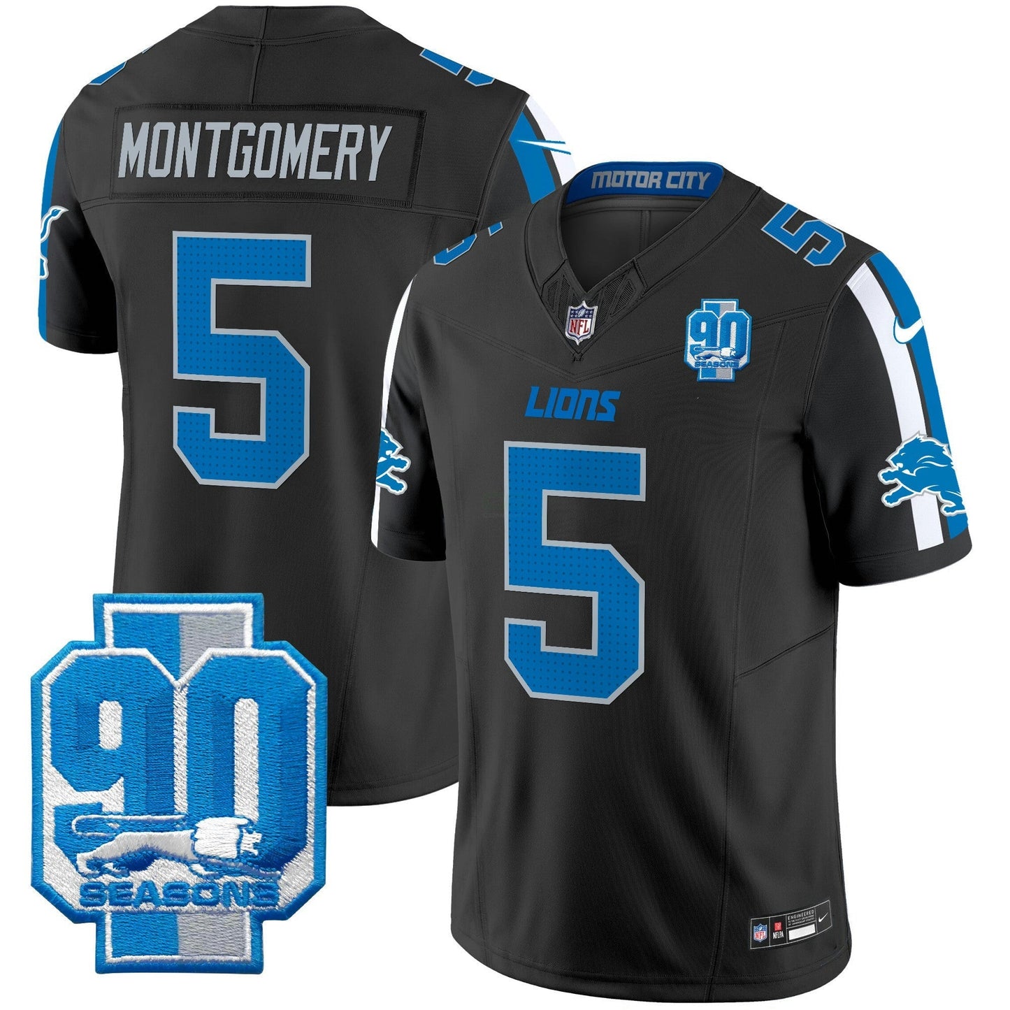 Camisa NFL Men’s Detroit 90th Year Patch Vapor Limited Jersey