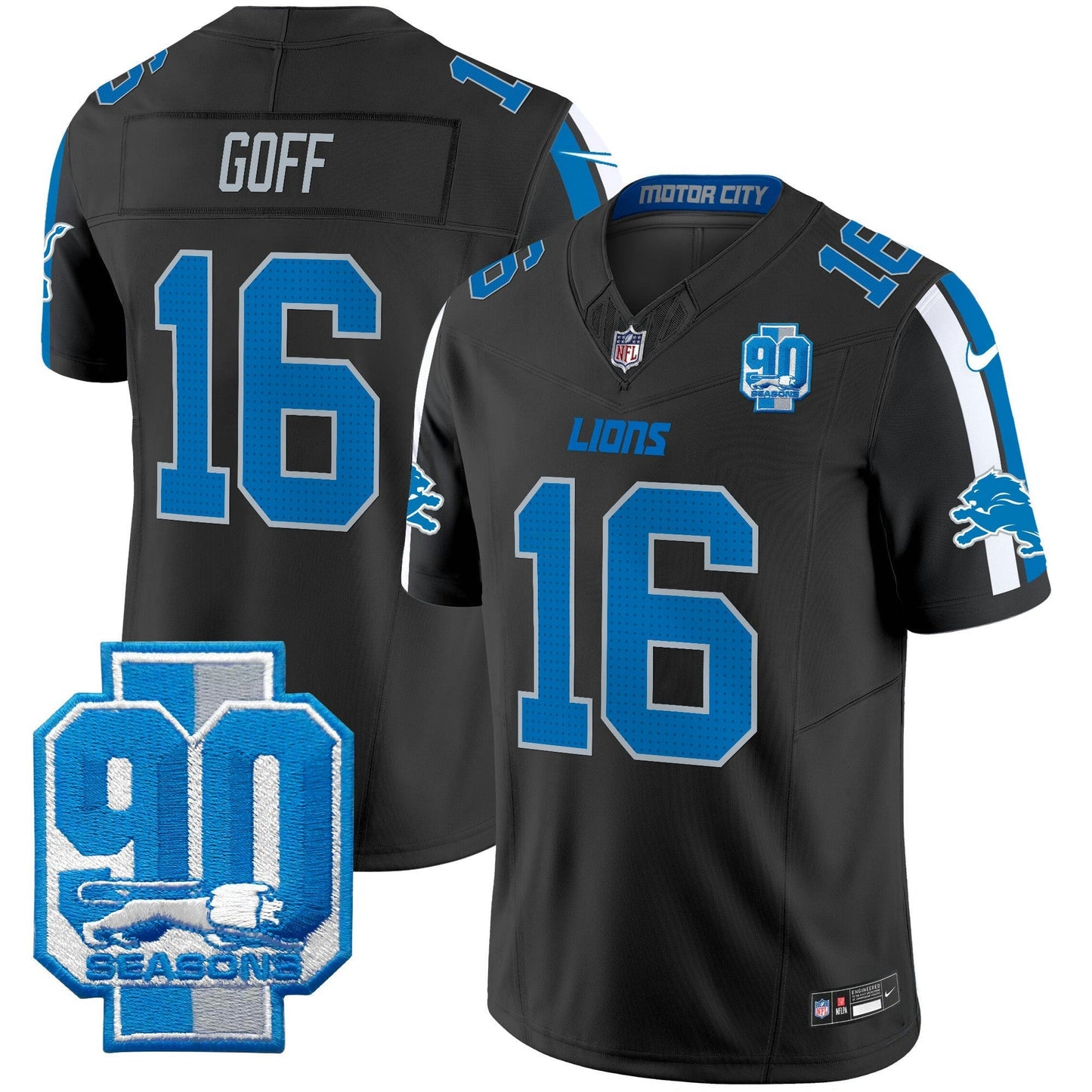 Camisa NFL Men’s Detroit 90th Year Patch Vapor Limited Jersey