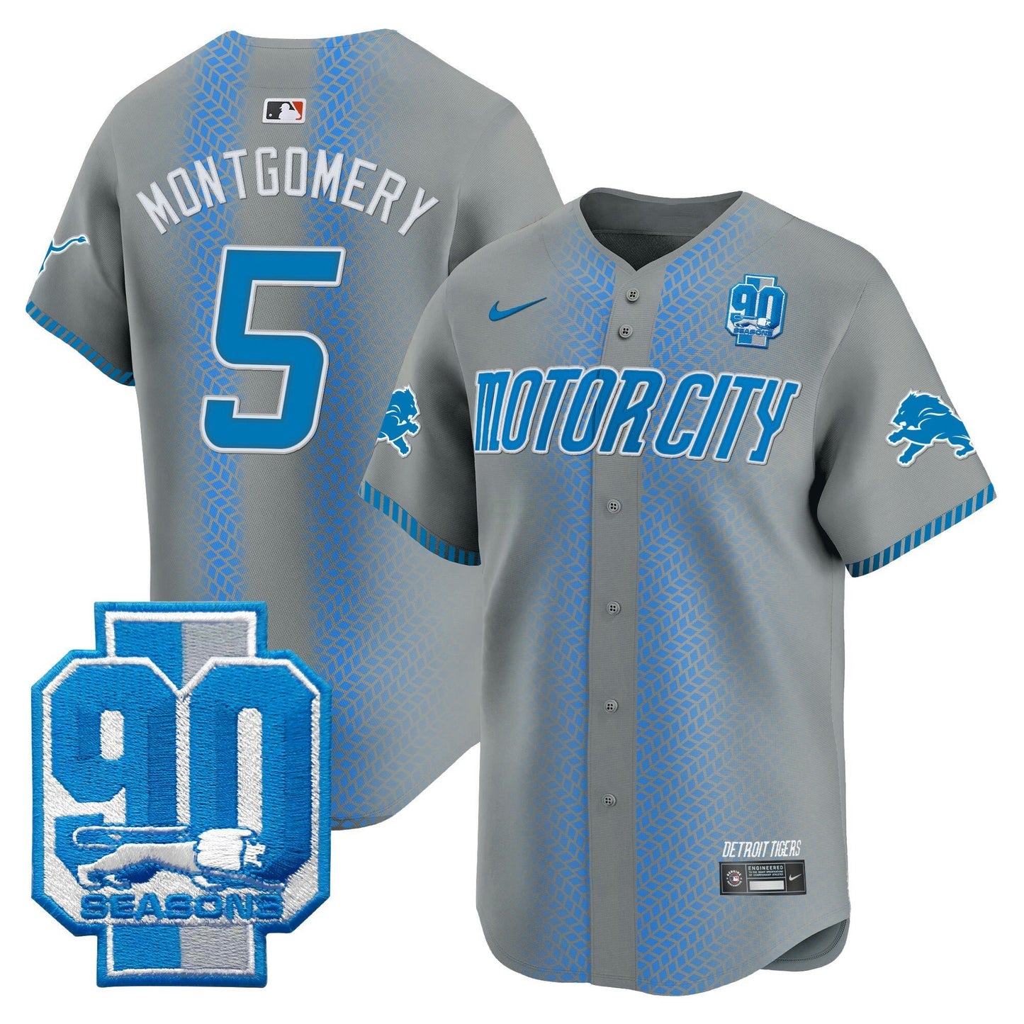 Camisa NFL Men’s Detroit 90th Year Patch Vapor Premier Limited Jersey