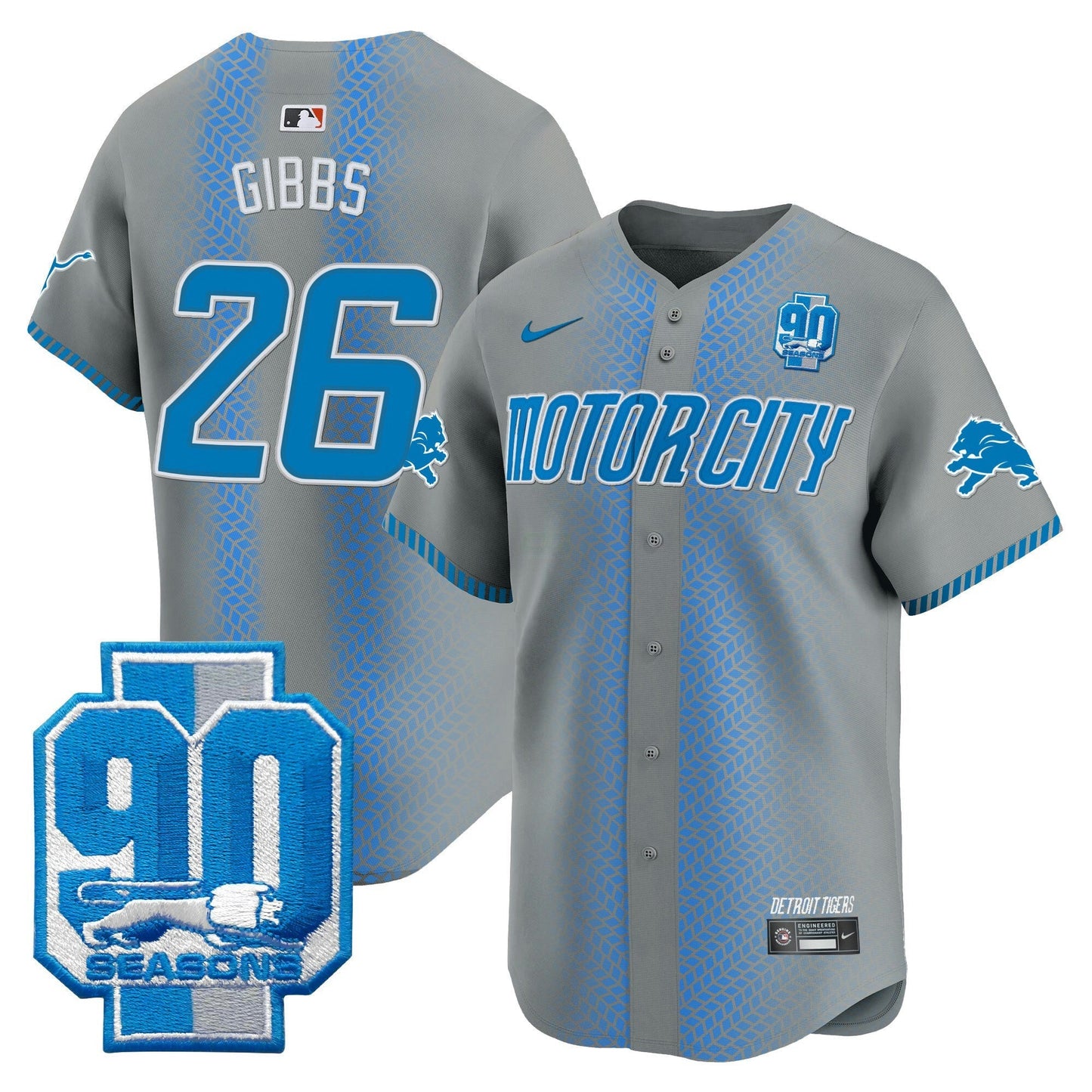 Camisa NFL Men’s Detroit 90th Year Patch Vapor Premier Limited Jersey